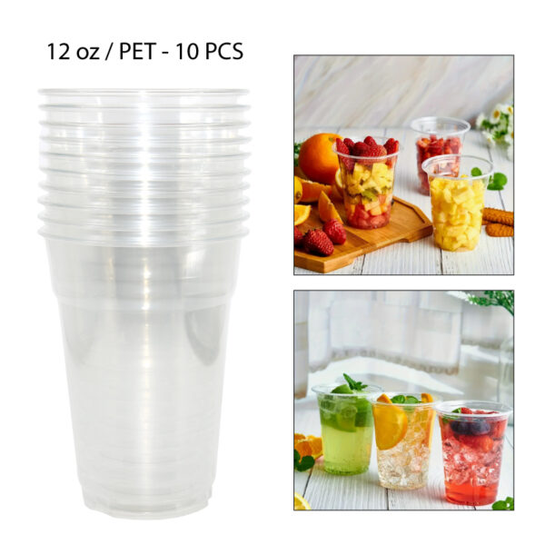 VASOS PLÁSTICOS TRANSPARENTES - 12 OZ