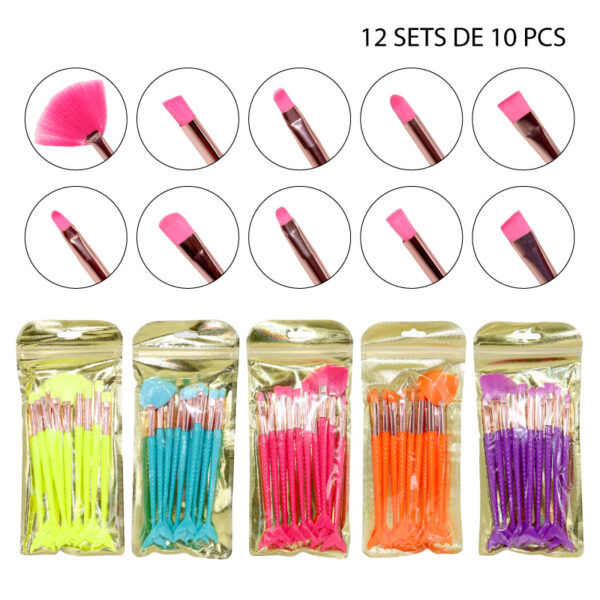 SET PINCELES PARA MAQUILLAJE DE COLA DE PEZ