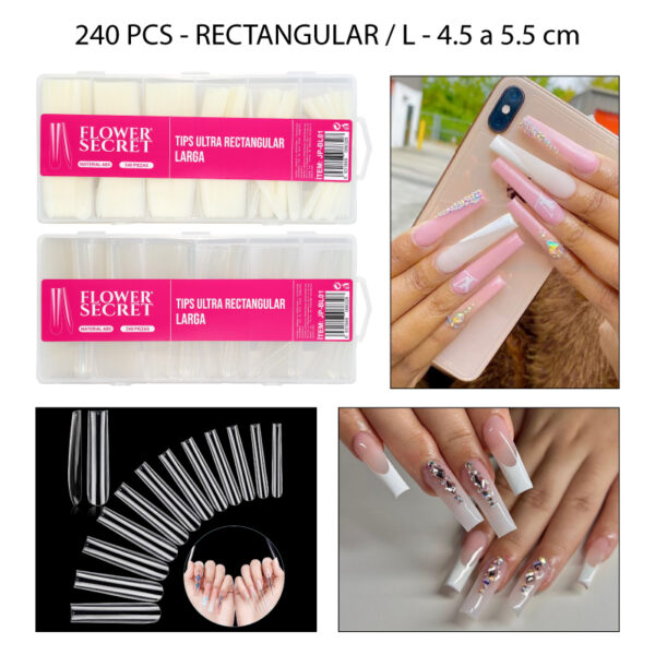 SET DE 240 TIPS ULTRA LARGAS - RECTANGULARES
