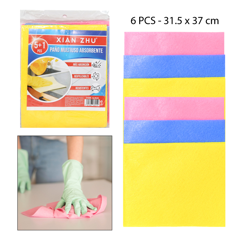 SET 6 PAÑOS MULTIUSO ABSORBENTES