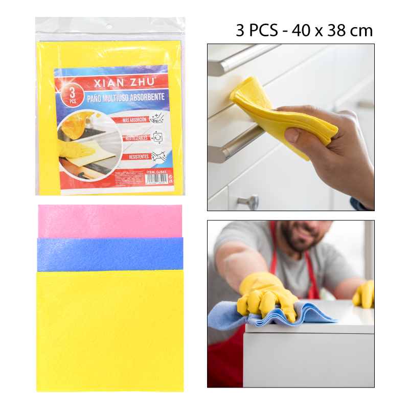 SET 3 PAÑOS MULTIUSO ABSORBENTES