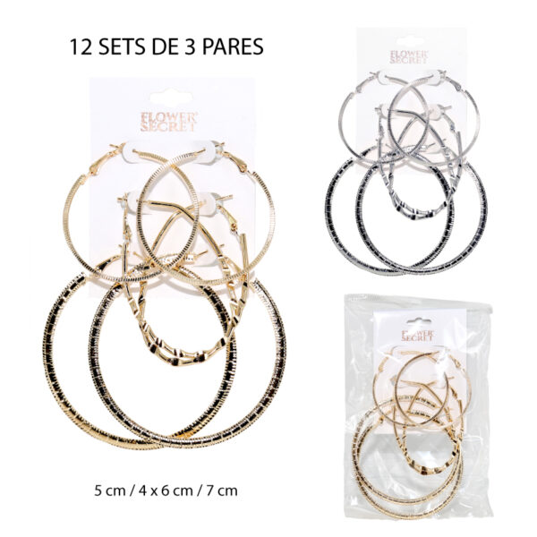SET DE 3 AROS REDONDOS / 5 - 7 CM