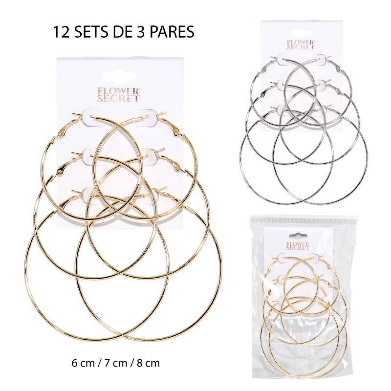 SET DE 3 AROS REDONDOS / 6 - 8 CM