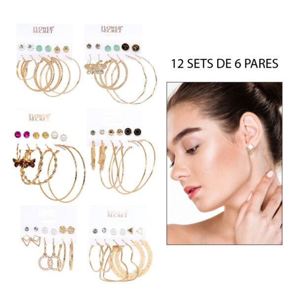 SETS DE 6 PARES DE ARETES