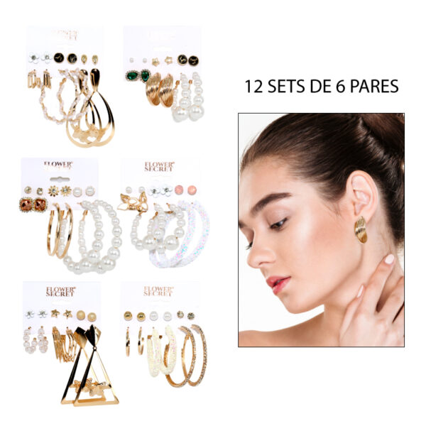 SETS DE 6 PARES DE ARETES