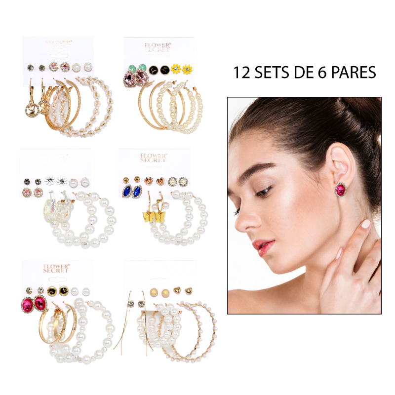 SETS DE 6 PARES DE ARETES
