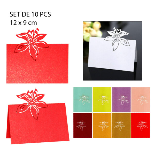 TARJETAS DECORATIVAS PARA MESA, DISEÑO DE FLOR TROPICAL