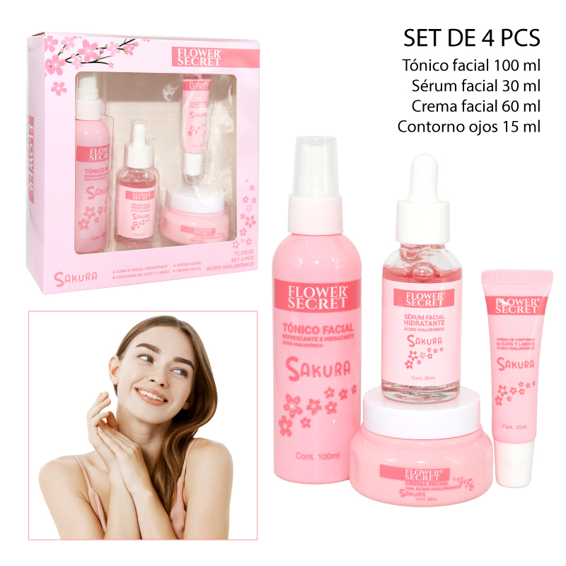 SET SAKURA CON ÁCIDO HIALURÓNICO - 4 PCS