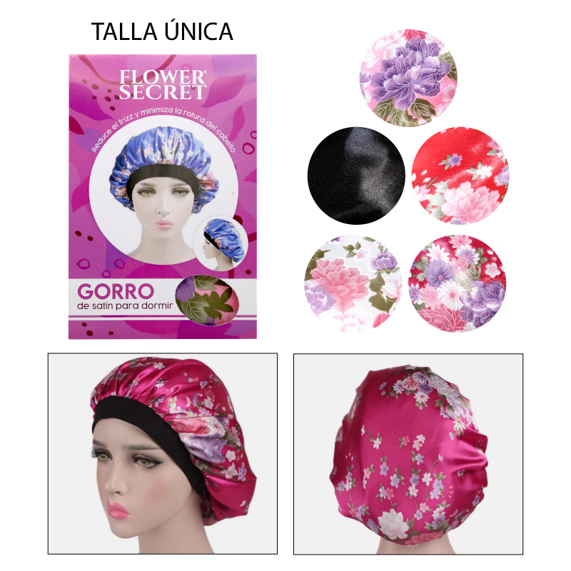 GORRO DE SATIN FLOREADO