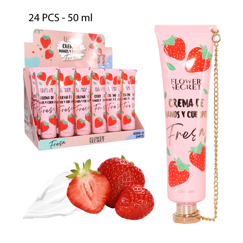 CREMA DE MANOS Y CUERPO DE FRESAS - 50 ML