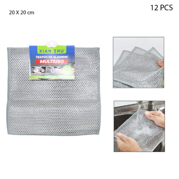 SET DE 3 TRAPOS DE ALAMBRE MULTIUSO - 20 X 20 CM