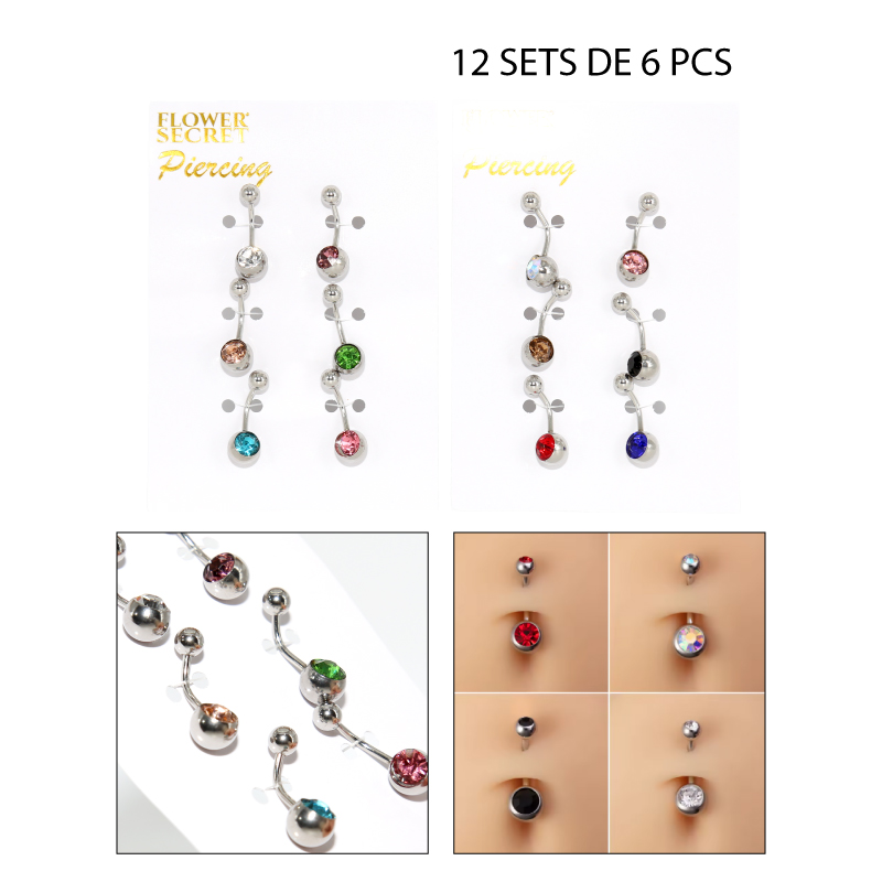 SETS DE 6 PIERCINGS PARA OMBLIGO