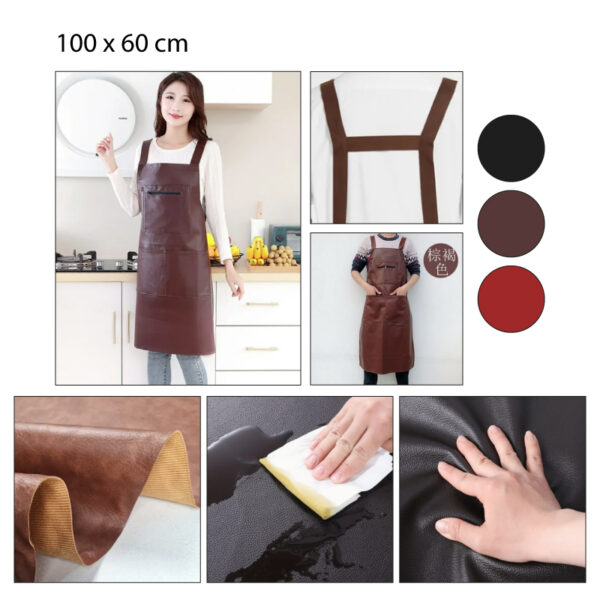 DELANTAL IMPERMEABLE DE CUERINA CON BOLSILLO - 100 X 60 CM