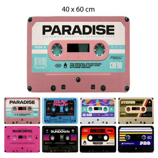 TAPETE ANTIDESLIZANTE DE CASETTE RETRO - 40 X 60 CM