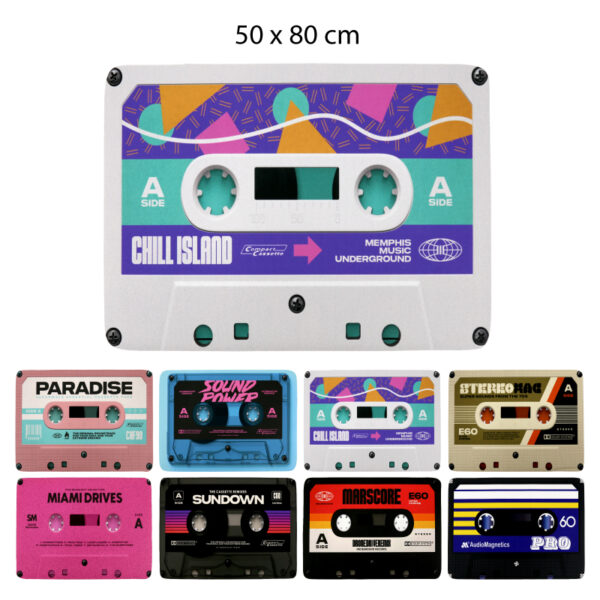 TAPETE ANTIDESLIZANTE DE CASETTE RETRO - 50 X 80 CM