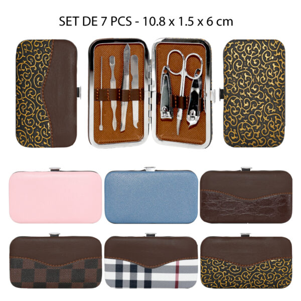 SET DE 7 HERRAMIENTAS PARA MANICURE DE BOLSILLO