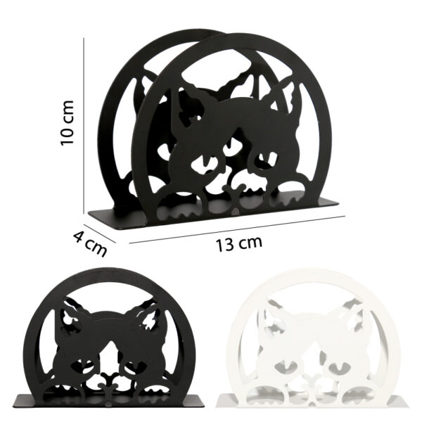 PORTA SERVILLETAS METÁLICO DISEÑO DE GATO