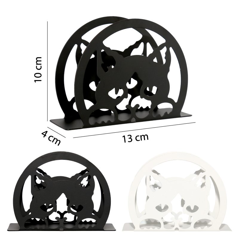 PORTA SERVILLETAS METÁLICO DISEÑO DE GATO