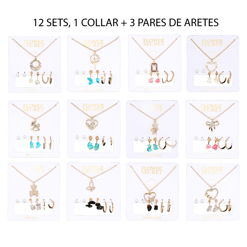 SETS COLLAR + 3 PARES DE AROS