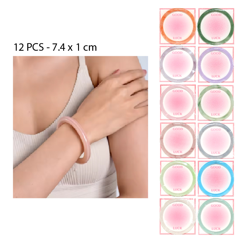 PULSERA LISA DE CRISTAL - 8 MM
