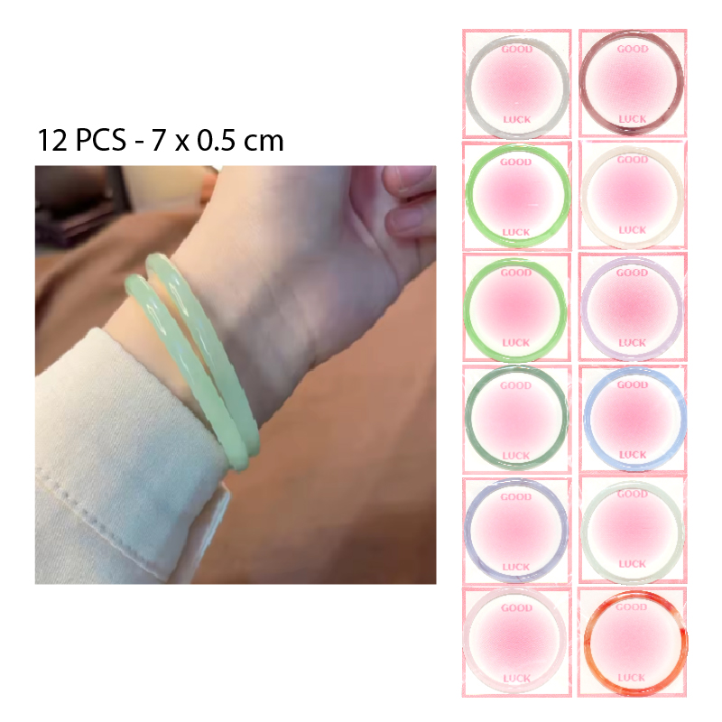 PULSERA LISA DE CRISTAL - 6 MM
