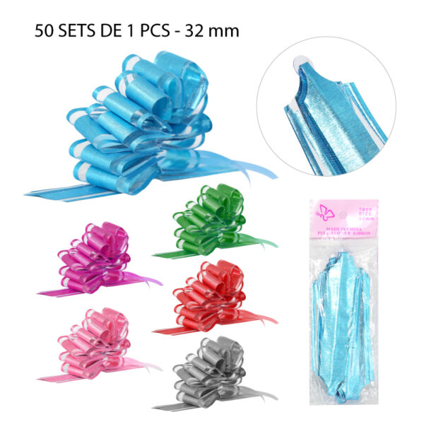 50 CINTAS PARA REGALO BRILLANTE - 32 MM