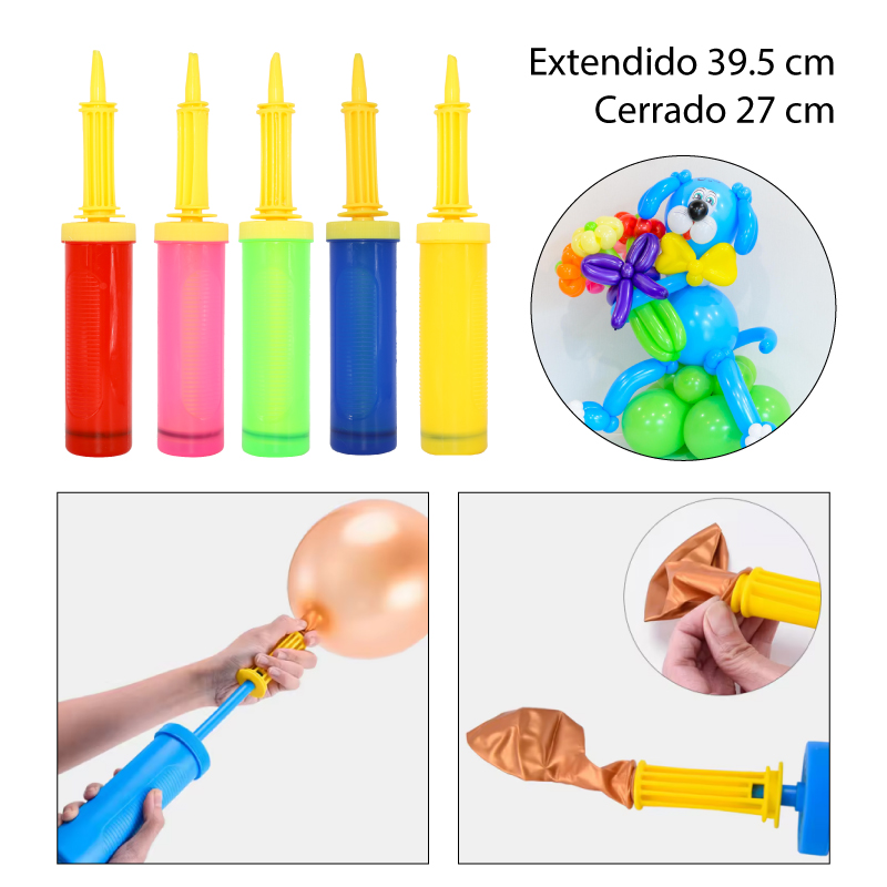 BOMBÍN MANUAL DE PLÁSTICO PARA GLOBOS