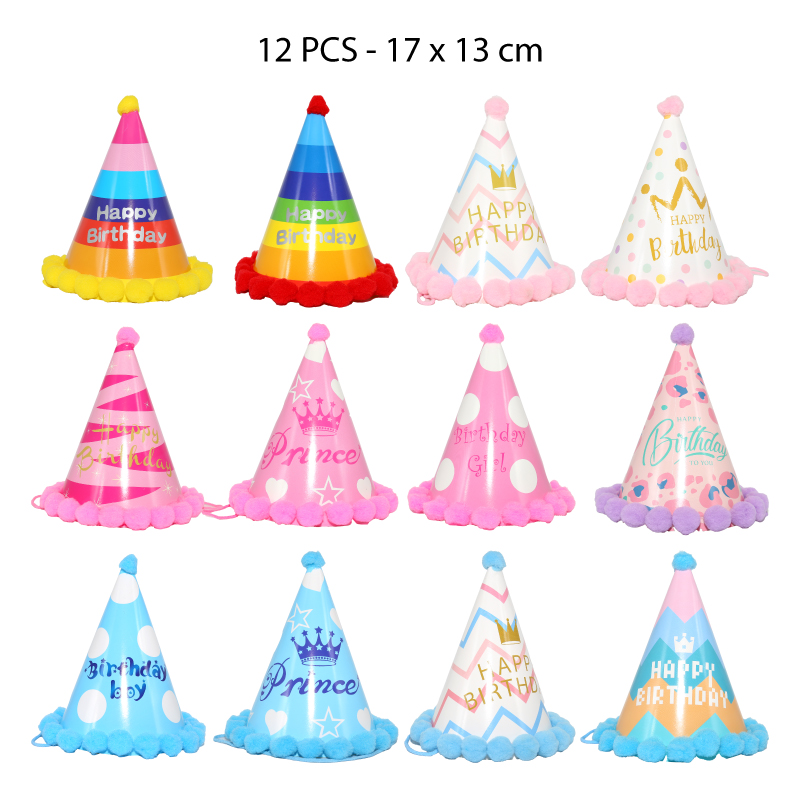 SOMBREROS DE CONO FESTIVOS PEQUEÑOS - 17 X 13 CM