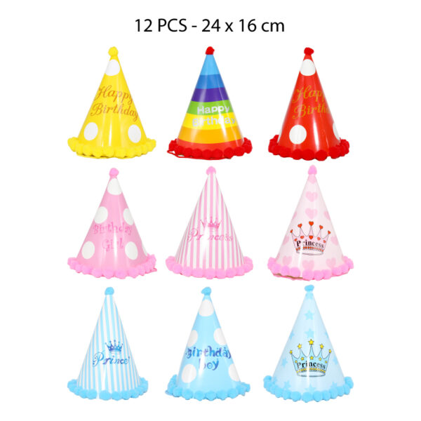 SOMBREROS DE CONO FESTIVOS GRANDES - 24 X 16 CM