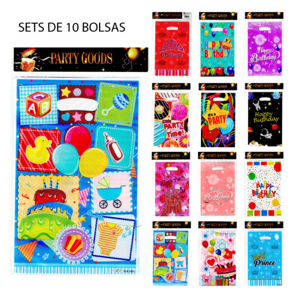 SETS DE 10 BOLSAS DE CUMPLEAÑOS