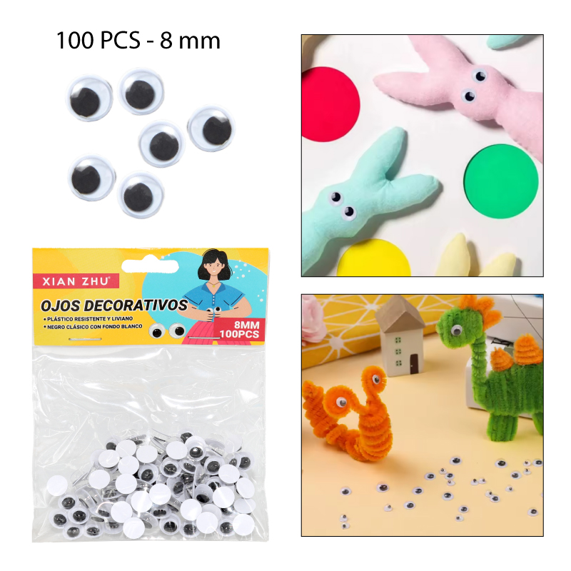 OJITOS DECORATIVOS PARA MANUALIDADES - 100 PCS