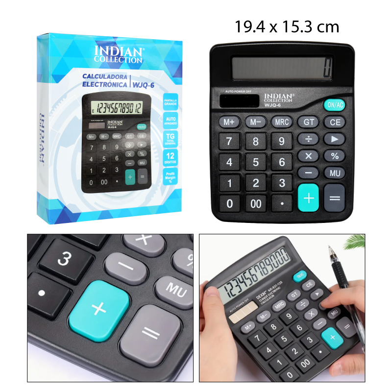 CALCULADORA DE 12 DÍGITOS Y PANTALLA GRANDE
