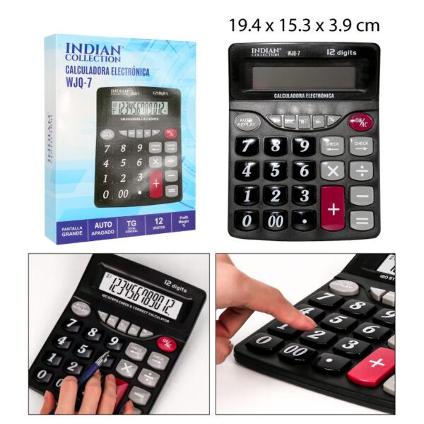 CALCULADORA DE 12 DÍGITOS Y PANTALLA GRANDE CON MEMORIA