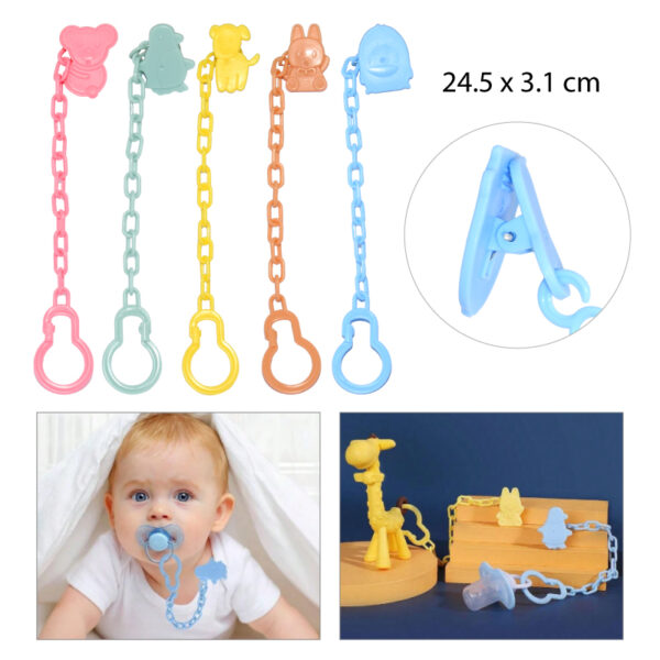PINZA CON CADENA PLÁSTICA PARA CHUPETES