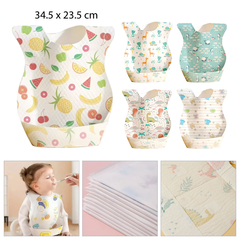 BABERO DESECHABLE PARA BEBÉS, DISEÑOS SURTIDOS