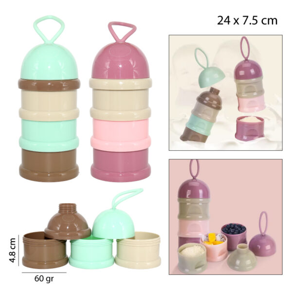 CONTENEDOR PARA LECHE Y SNACKS DE 3 NIVELES - BPA FREE