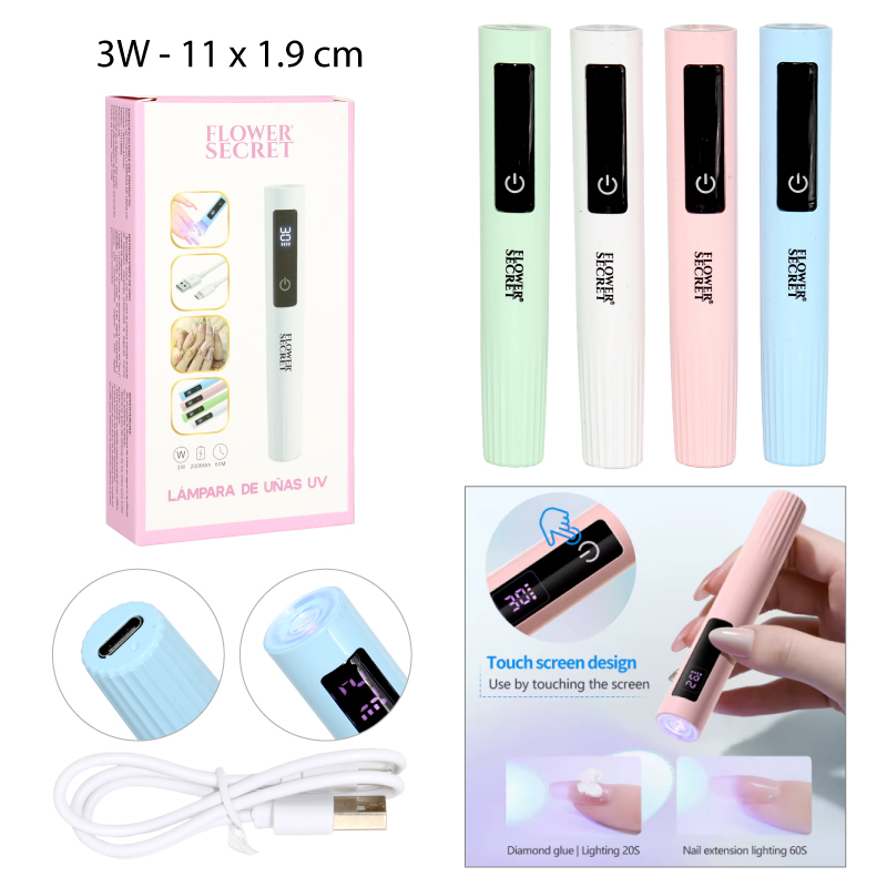 LÁMPARA TOUCH DE UÑAS PORTÁTIL LED/UV - 3W