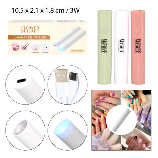 LÁMPARA DE UÑAS PORTÁTIL LED/UV - 3W
