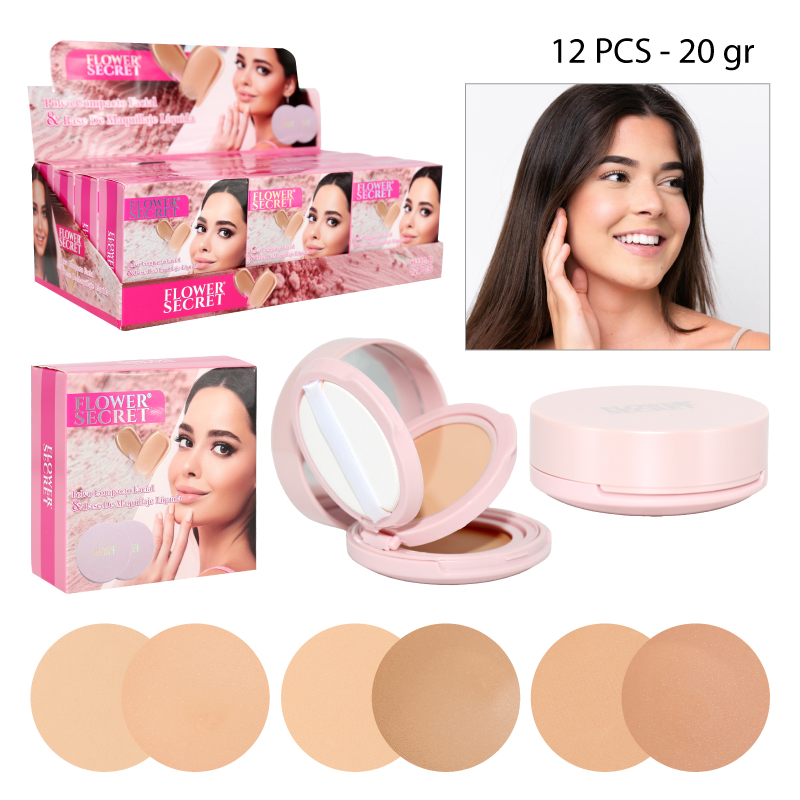 SET DE MAQUILLAJE POLVO COMPACTO + BASE EN CREMA - 25 GR