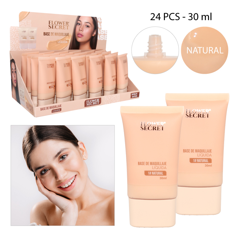 BASE DE MAQUILLAJE LÍQUIDA, TONO 1# NATURAL - 30 ML
