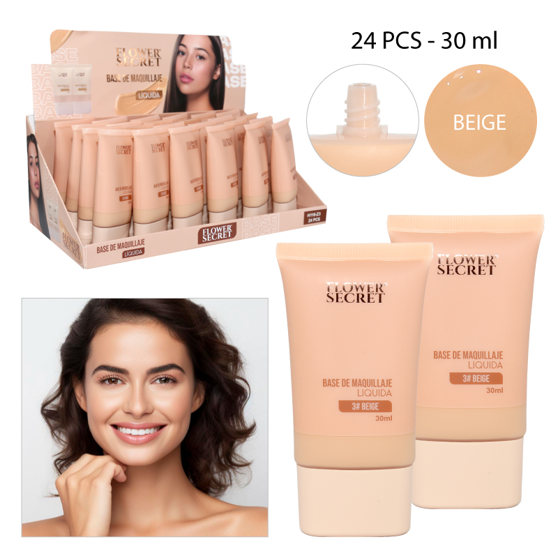 BASE DE MAQUILLAJE LÍQUIDA, TONO 3# BEIGE - 30 ML