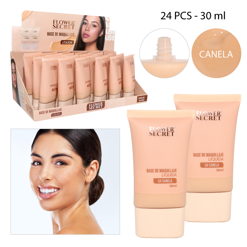 BASE DE MAQUILLAJE LÍQUIDA, TONO 5# CANELA - 30 ML