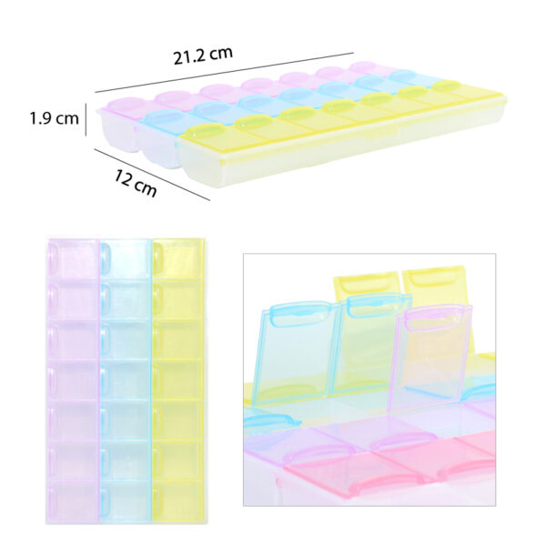 CAJAS ORGANIZADORA DE COLORES - 21 COMPARTIMIENTOS