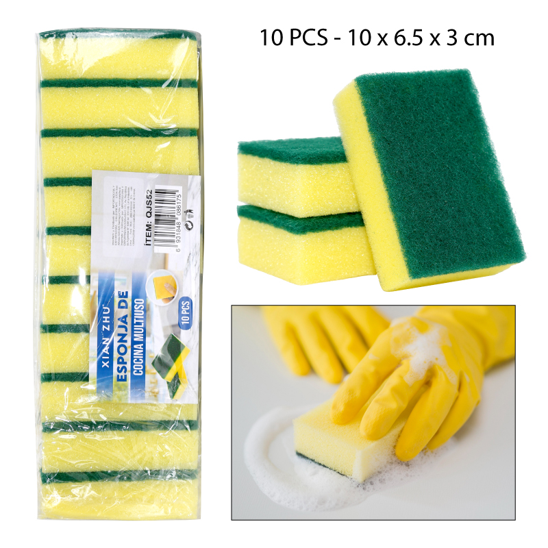 SET 10 ESPONJAS DE COCINA MULTIUSO