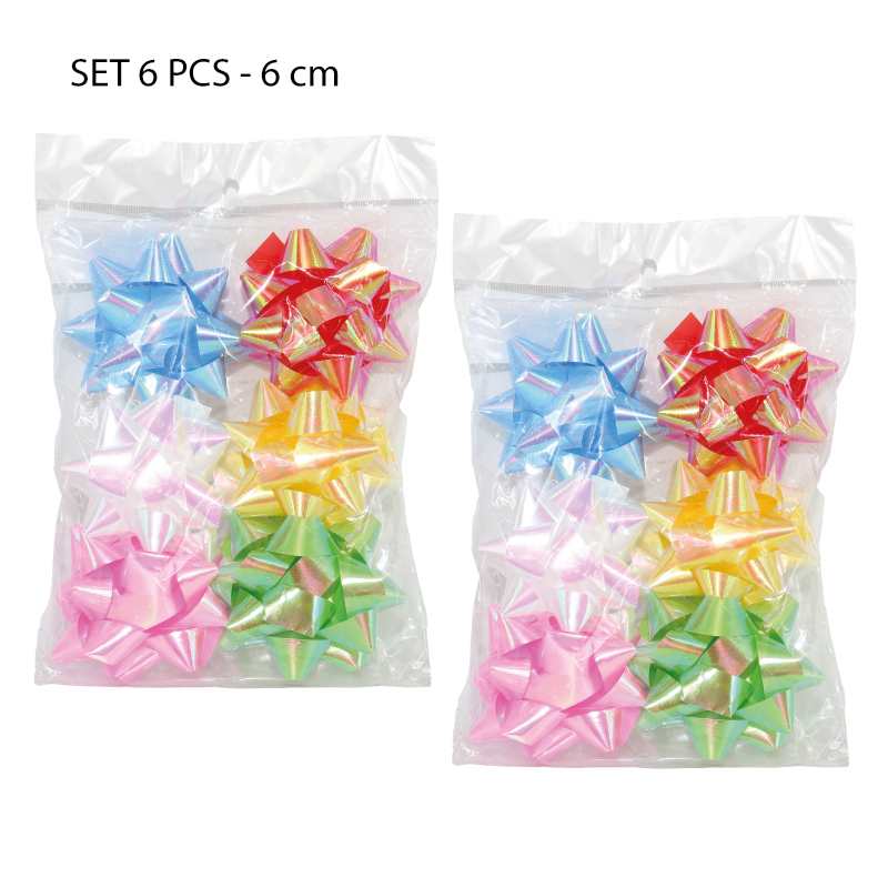 SET 6 MOÑOS PARA REGALO COLOR TORNASOL - 6 CM