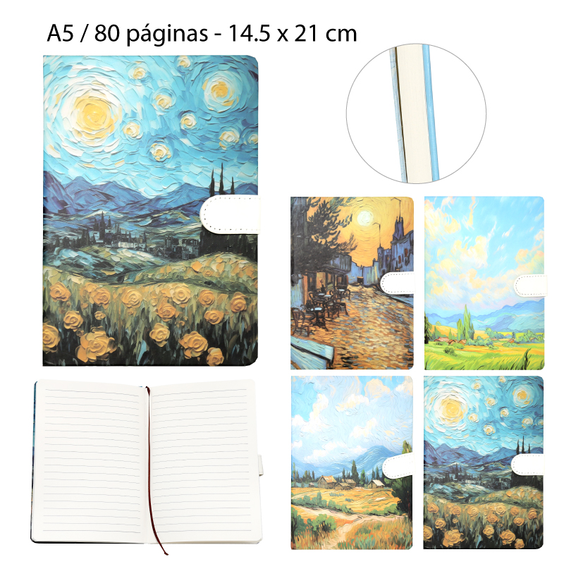 LIBRETA PORTADA DE PINTURAS - A5 / 80 HOJAS