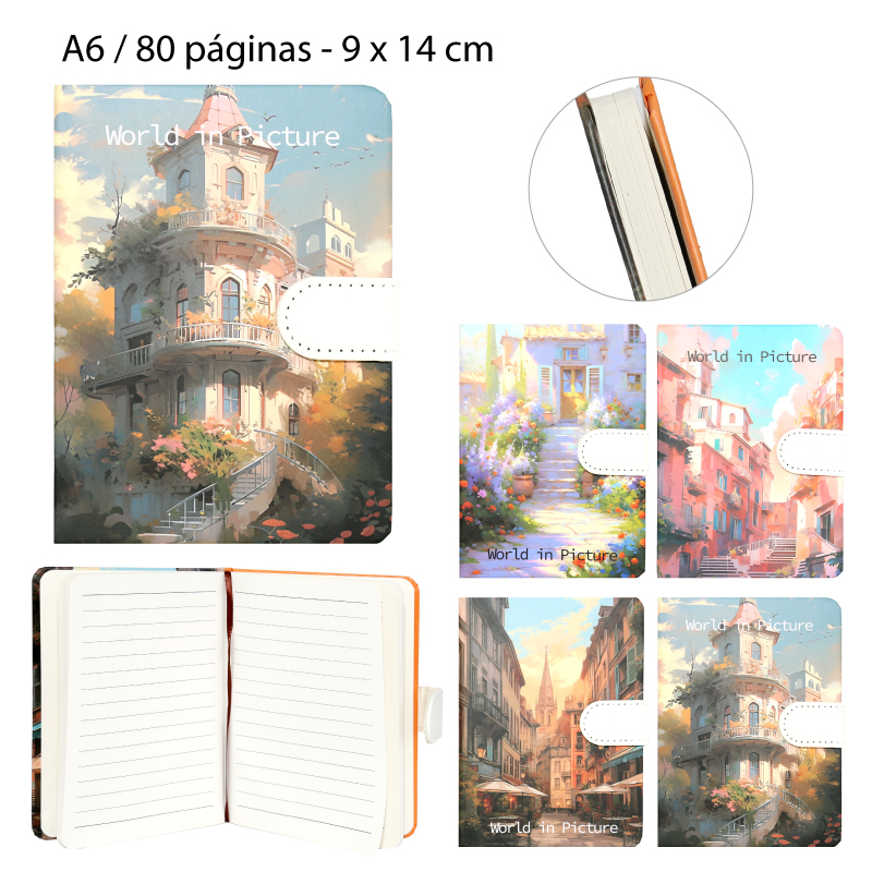 LIBRETA PORTADA DE PAISAJES - A6 / 80 HOJAS