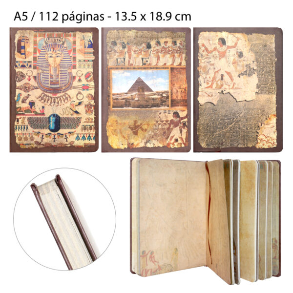 LIBRETA PORTADA EGIPCIA - A5 / 112 HOJAS