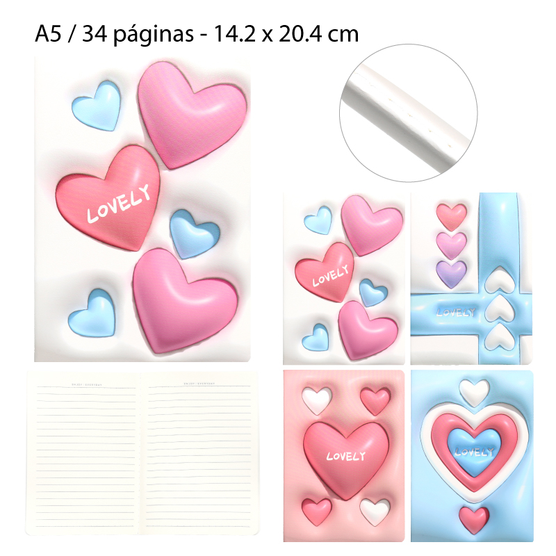 LIBRETA PORTADA "LOVE" - A5 / 34 HOJAS