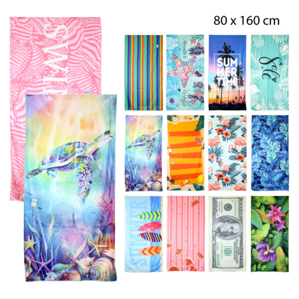 TOALLA PLAYERA DE MICROFIBRA - 80 X 160 CM